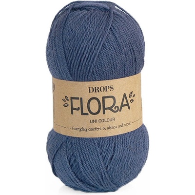 Příze DROPS Flora uni colour 10 - tmavá modrá