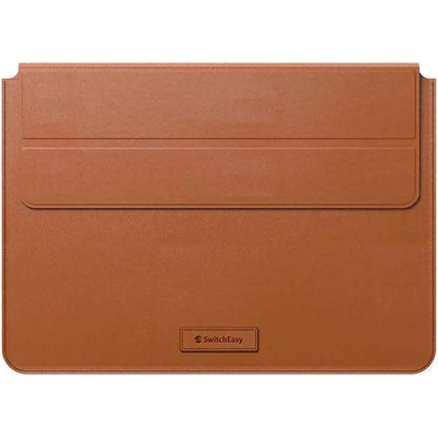 SwitchEasy EasyStand Leather Sleeve - кожен кейс с поставка за MacBook Pro 14 (2021), Macbook Pro 13 (2016-2022) и MacBook Air 13 (2018-2022) (кафяв)