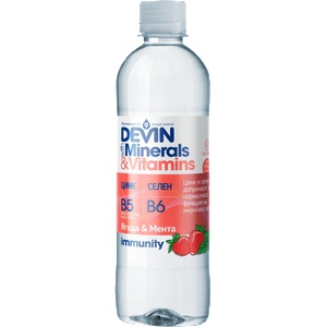 DEVIN Вода с витамини и минерали immunity с ягода и мента, 0, 425 l (10473777)