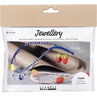 Diy Kit Mini Craft Kit Jewellery Necklace & Earrings Royal Blue (977725)