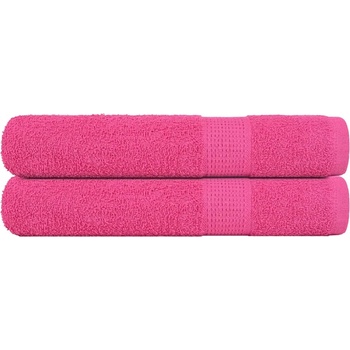vidaXL Кърпи за сауна 2 бр розови 80x200 см 360 gsm 100% памук (137055)