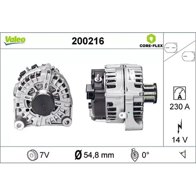 VALEO Alternátor VALEO CORE-FLEX VA 200216
