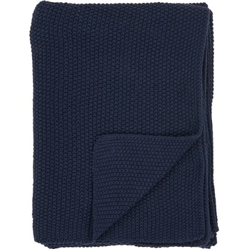 House Nordic Тъмносиньо одеяло от рециклиран памук 130x170 cm Santos - House Nordic (3960920)