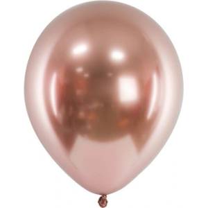 Party Deco Латексов балон Хром в розово злато - 30 см (chb1-019r-50)