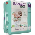 Bambo Nature Еко пелени за еднократна употреба Bambo Nature - Размер 4, L, 7-14 kg, 24 броя, хартиена опаковка (1000021514) - baby
