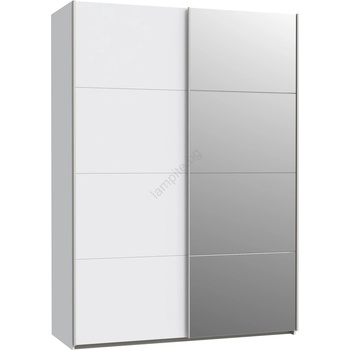 Forte Гардероб с огледало KARO 150x210 cm бял (FR0084)