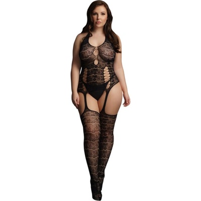Le Désir Fishnet and Lace Suspender Bodystocking