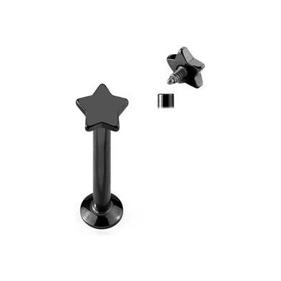 Šperky4U piercing do brady labreta černá LB1036K-1206