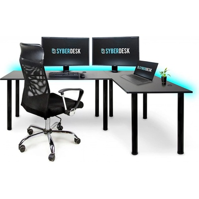 SyberDesk Gaming Pro 197 x 132 cm pravý černý – Zboží Dáma