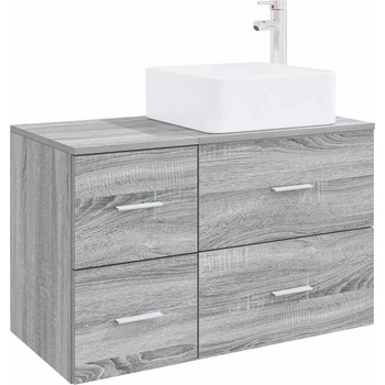vidaXL Комплект мебели за баня 2 pcs Сив Сонома Инженерна дървесина (3403965)