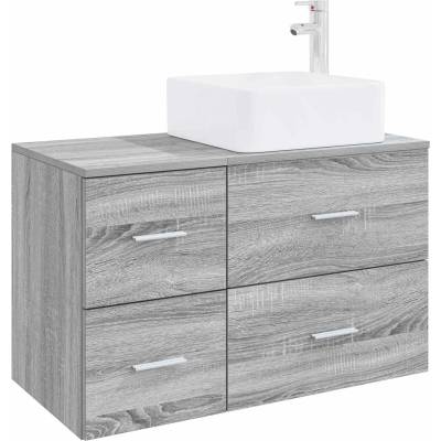 vidaXL Комплект мебели за баня 2 pcs Сив Сонома Инженерна дървесина (3403965)