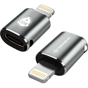 Techsuit - Премиум OTG адаптер TitanCoreX (A11) - Type-C към Lightning, 3A, алуминиева сплав, Plug&Play, бърз трансфер - сив