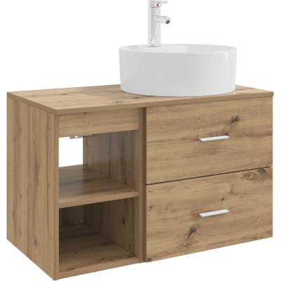 vidaXL Комплект мебели за баня 2 pcs Дъб артизан Инженерна дървесина (3403911)