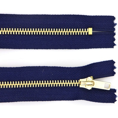 Pro Háčkování Kovový zip nedělitelný 6 cm, Ø 6 mm tmavě modrý