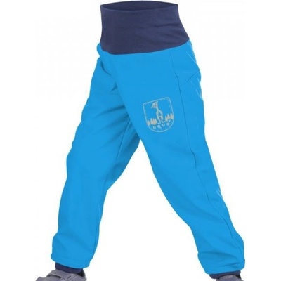 Unuo dětské softshellové kalhoty BATOLE tyrkysové s EVŽENEM
