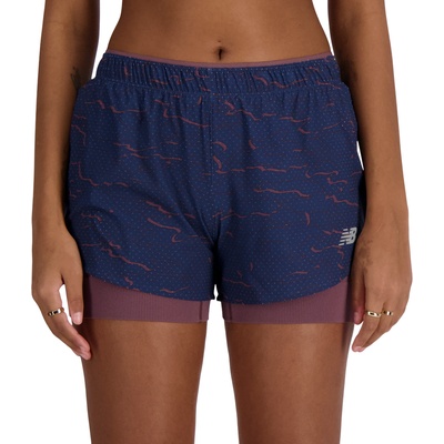 New Balance Шорти New Balance RC Printed 2-in-1 Short 3" Син Velikost XS