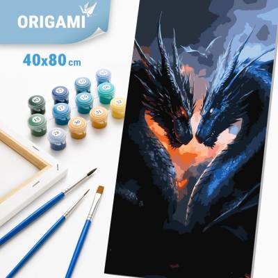 Origami Malování podle čísel na rámu 40 x 80 cm Síla draků Čtvrté křídlo Filmoví hrdinové Zvířata LW 5167 – Hledejceny.cz