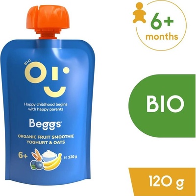 Beggs BIO Smoothie s ovocem, jogurtem a ovesnými vločkami 120 g – Zboží Dáma