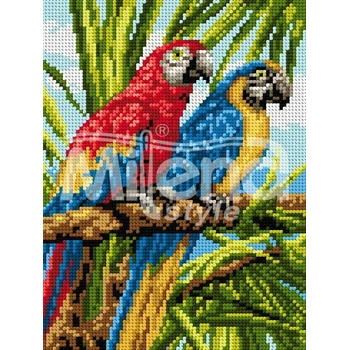 Image 1 of Milena Style Красиви папагали - гоблен с щампа без конци