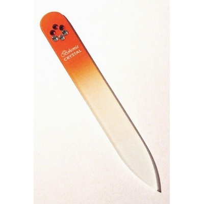 Bohemia Crystal pilník na nechty sklenený Swarovski 90 mm oranžový