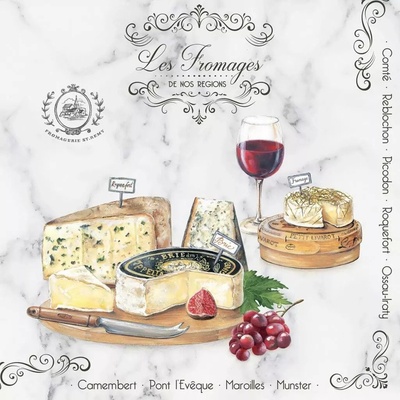 Easy Life Papírový ubrousek Les Fromages 33x33cm 20ks