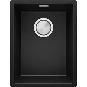 Твоят Стил Черна кухненска гранитна мивка за вграждане под плот Лондон 40 360 x 470 мм