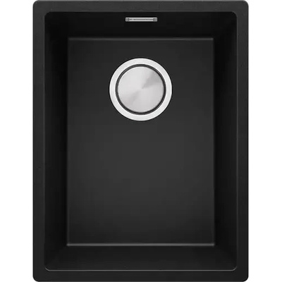 Твоят Стил Черна кухненска гранитна мивка за вграждане под плот Лондон 40 360 x 470 мм