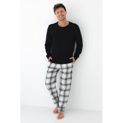 Charles černé bavlna a flanel