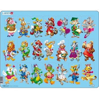 Image 1 of Larsen - Пъзел: За най-малките - "Весели животни" - 21 части, голям