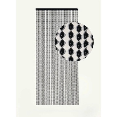 Záves na dvere Nova čierna/biela 90x215 cm