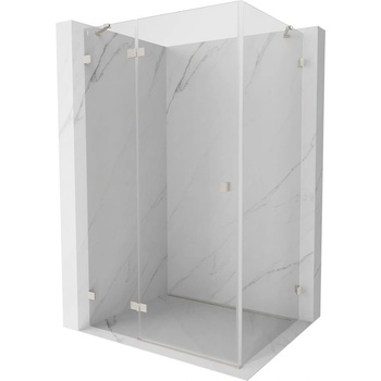 Mexen Lunar лява вискова душ кабина 80 x 90 см, прозрачна, четкан никел - 834-080-090-97-00-L (834-080-090-97-00-L)