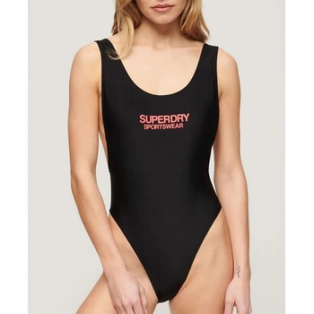 Superdry Бански костюм Superdry Elastic Scoop Back swimsuit - Black (Black)