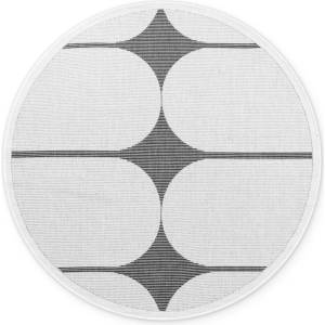 Hanse Home Черно-бял кръгъл килим за открито и закрито ø 160 cm Duet Bowen - NORTHRUGS (106244-160)
