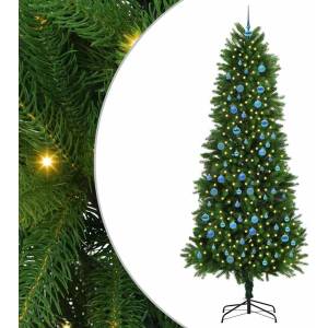 vidaXL Коледно дърво с 300 LED светодиода с поставка Зелен 240 cm ПЕ (3396356)