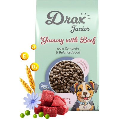 Drax Junior Dog s hovädzím 10 kg