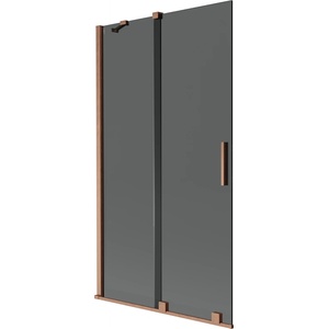 Mexen Velar двукрилен плъзгащ се душ параван 100 x 150 cm, графит, четкована мед - 896-100-000-41-65 (896-100-000-41-65)