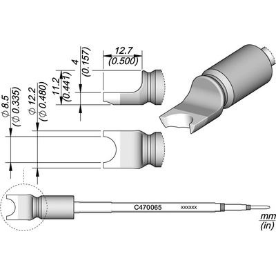 JBC C470065 – pájecí hrot pro piny a konektory Ø 8,5 mm