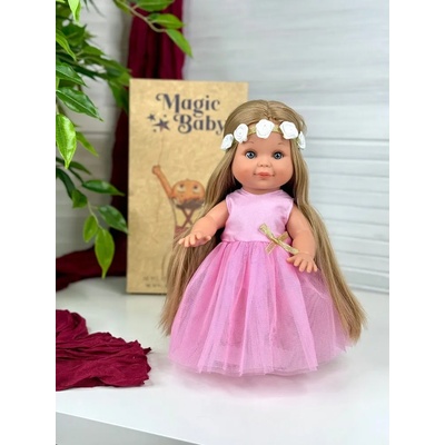 Magic baby: кукла Бети с розова рокличка и лента с цветя (MB3166)