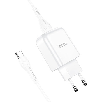 hoco. Захранване за ел. мрежа 2.1A с USB изход и USB-C кабел - Hoco N2 Wall Charger and USB-C Cable (бял) (N249413)