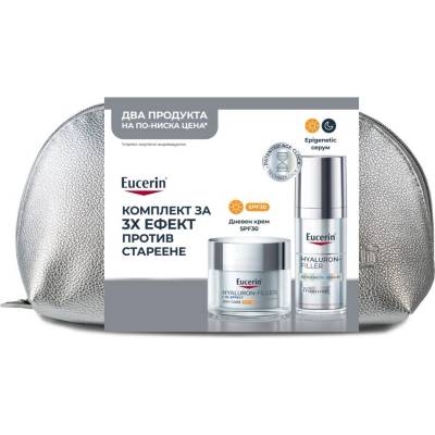 Eucerin Hyaluron-Filler Комплект - Серум и Дневен крем, 30 + 50 ml + Несесер