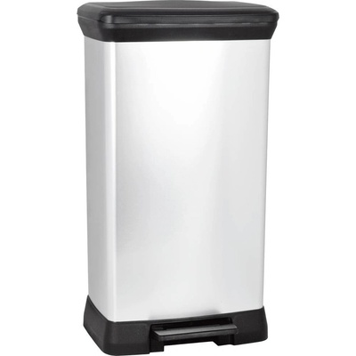 Curver Deco bin metalics 240643 odpadkový koš 50 l stříbrná, černá 1 ks