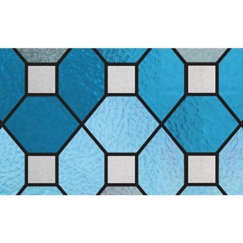 Patifix Статично фолио за стъкло синьо орнамент 34-2875 - ширина 45 см