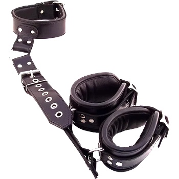 ostatní ROUGE Leather Neck to Wrist Restraint Black