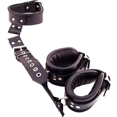 ostatní ROUGE Leather Neck to Wrist Restraint Black