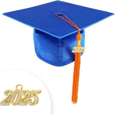 Promoční čepice STANDARD - modrá, Barva střapce 302 - mandarinková