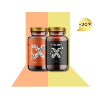 BrainMax Liposomal Vitamin C 500 mg, 600 растителни капсули + BrainMax Apigenin, 300 mg, 60 капсули