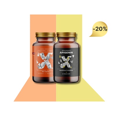 BrainMax Liposomal Vitamin C 500 mg, 600 растителни капсули + BrainMax Apigenin, 300 mg, 60 капсули