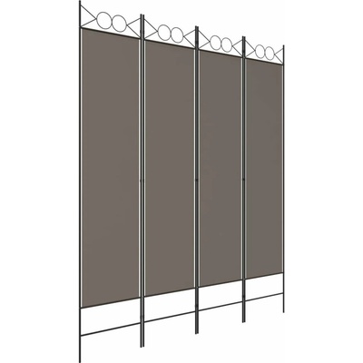 vidaXL Paraván skládací 160 × 200 cm textil antracitový 4dílný 350152