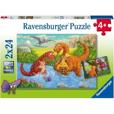 Ravensburger 050307 Hraví dinosauři 2 x 24 dielov