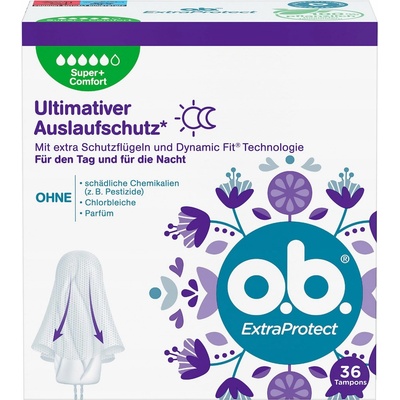 O.B. Extra Protect Super + Comfort tampony 36 ks – Sleviste.cz O.B. Extra Protect Super + Comfort tampony 36 ks – Sleviste.cz